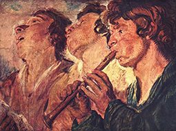 Jacob Jordaens, Three musicians. 17th century.